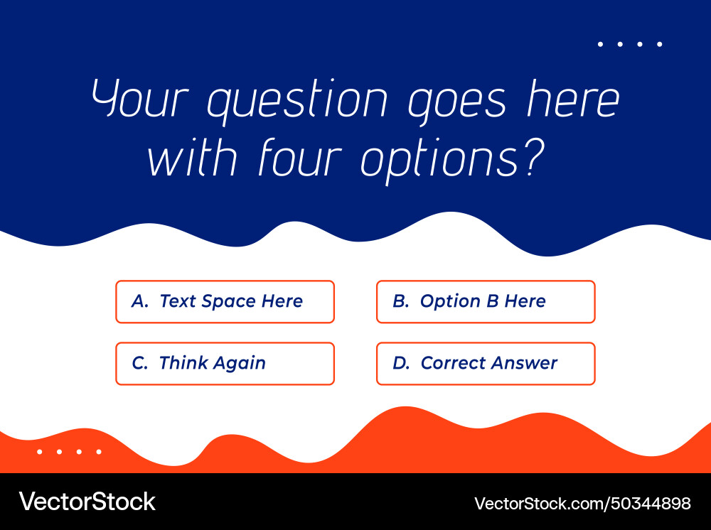 Multiple option quiz game banner for your next Multiple option quiz game banner for your next vector image