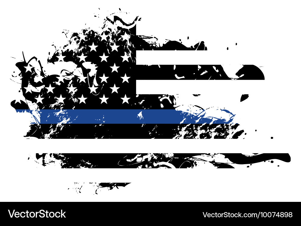 Police Support Grunge Flag Vector Image