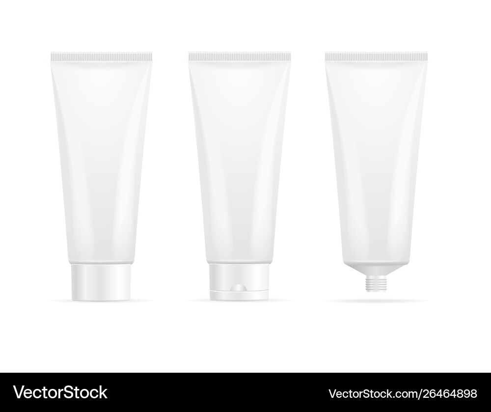 Realistic detailed 3d white blank tube cream Realistic detailed 3d white blank tube cream vector image