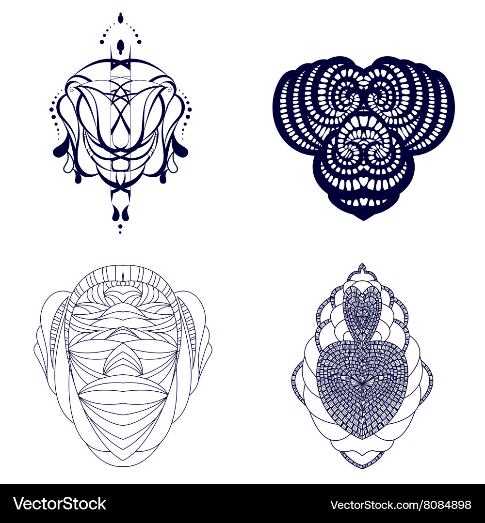 Set with design elements vector image