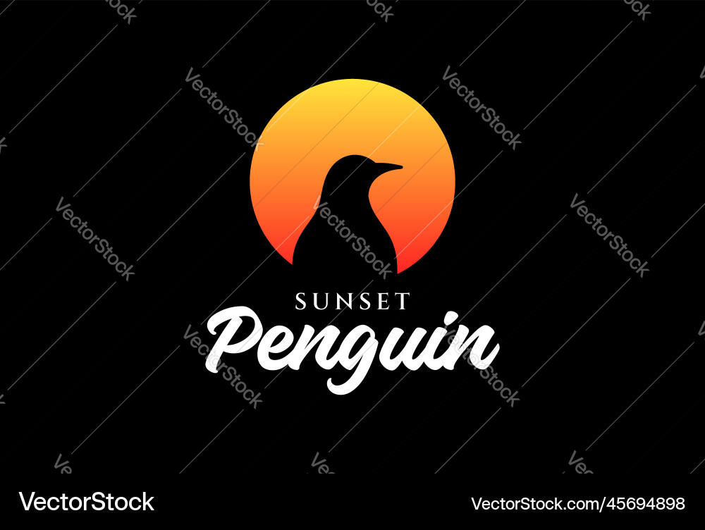 Sonnenuntergang Sonnenaufgang Pinguin Vogel Silhouette Sonnenuntergang Sonnenaufgang Pinguin Vogel Silhouette vektorbild