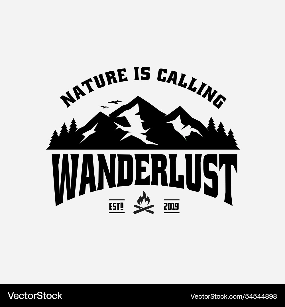 Wanderlust Abenteuer Berg Outdoor-Logo Wanderlust Abenteuer Berg Outdoor-Logo vektorbild