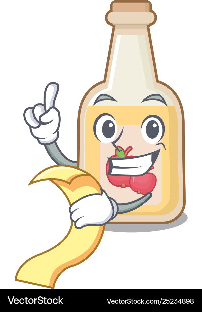 With menu apple cider in character shape With menu apple cider in character shape Vector Image