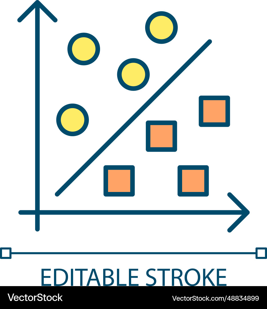 2d editable colorful thin line rul models icon Vector Image