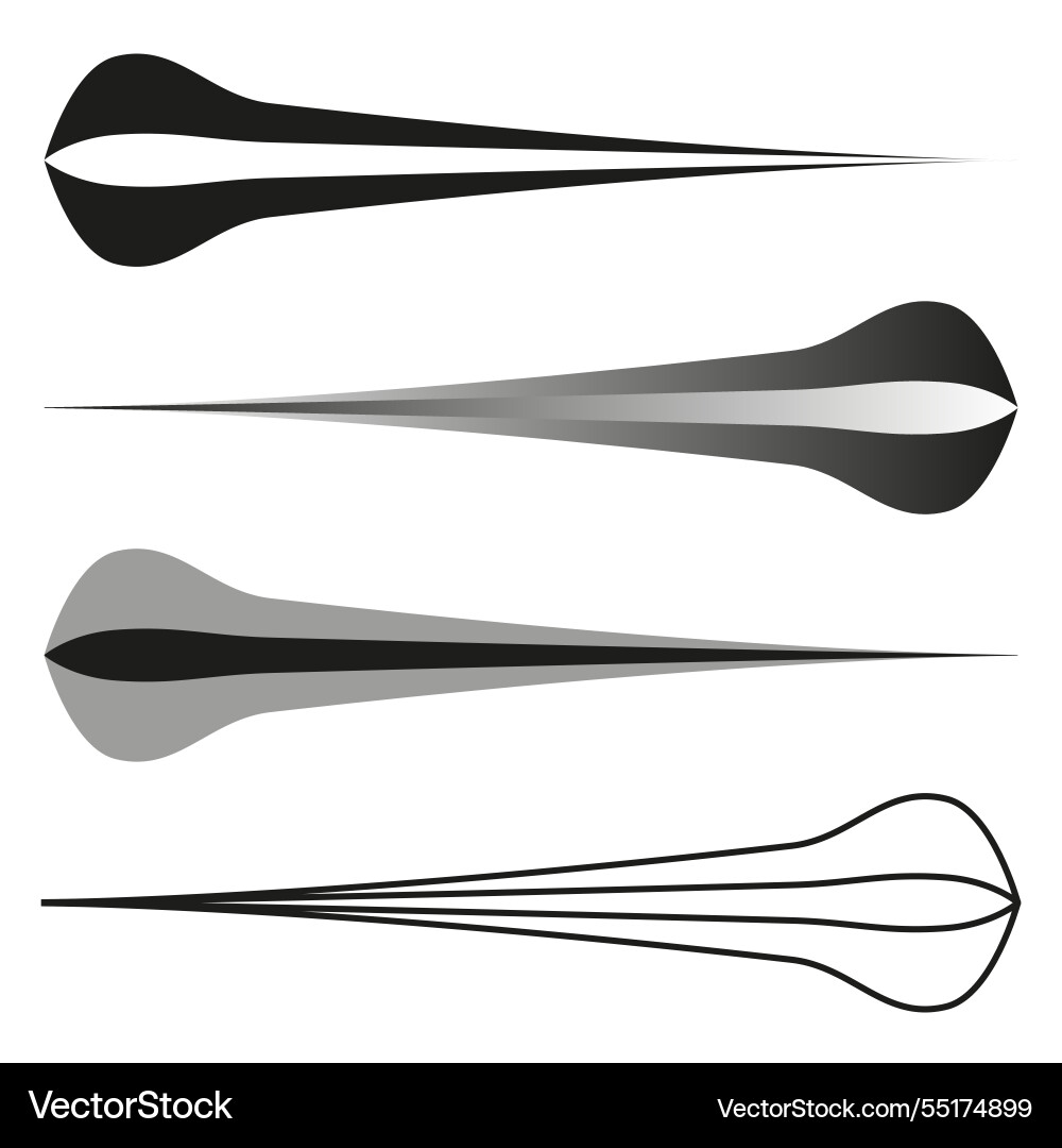 Aerodynamic shape set gradient pointed forms Aerodynamic shape set gradient pointed forms vector image