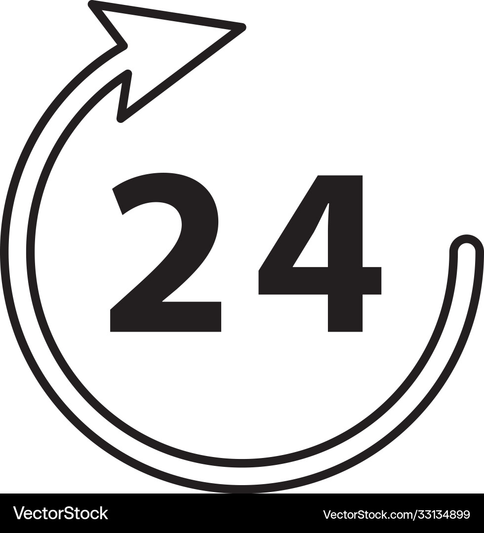 Arrow with number 24 signal line style vector image