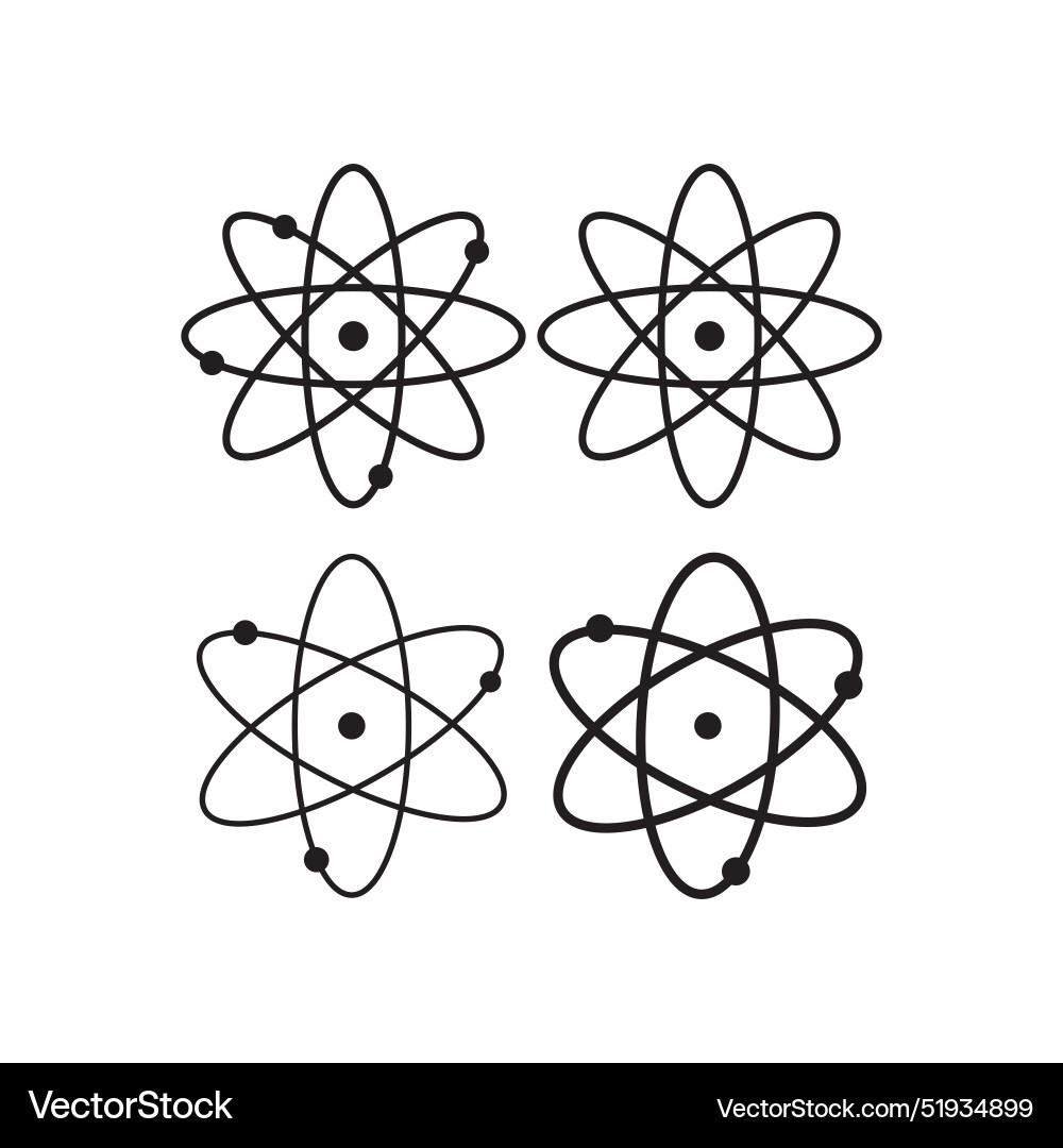 Atom icon in flat style with background Vector Image