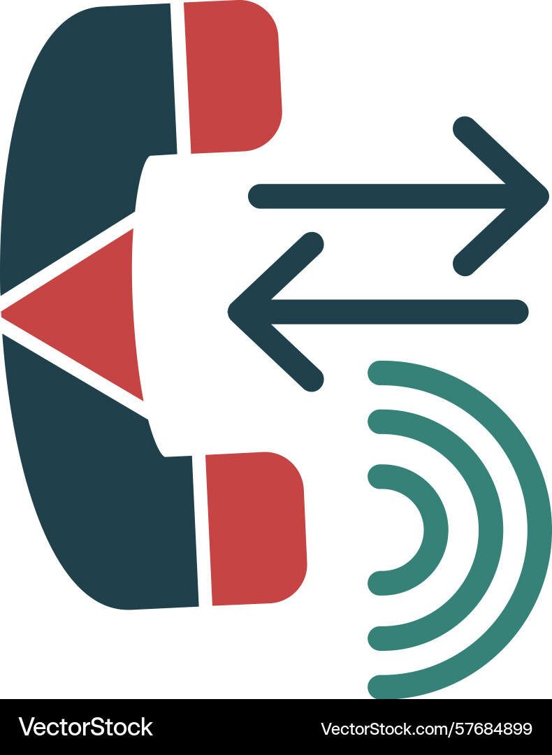 Call routing glyph multi color icon Vector Image