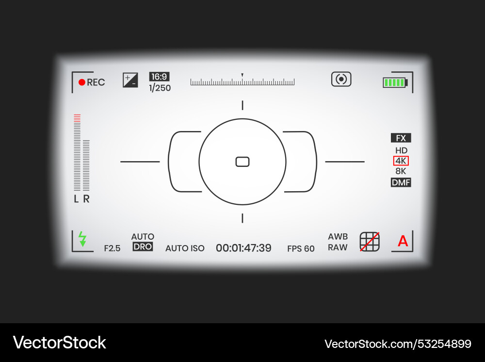 Camera viewfinder video or photo frame recorder Vector Image