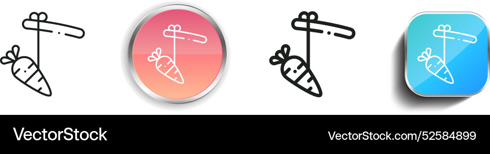 Carrot icon thin linear regular and button style Carrot icon thin linear regular and button style Vector Image