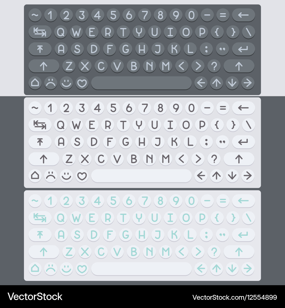 Flat modern keyboard alphabet buttons vector image