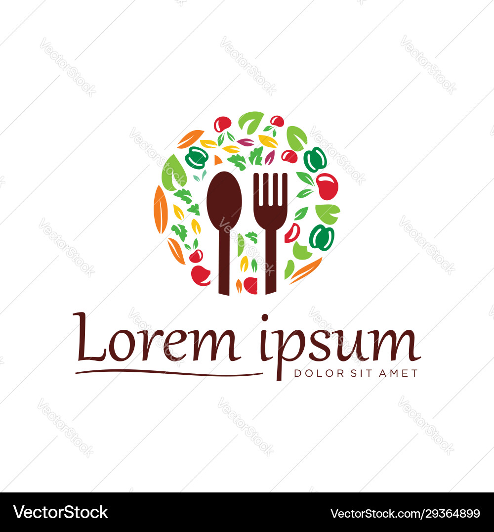 Fresh Vegan Food Logo Vector Image