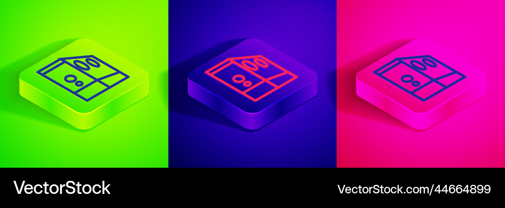 Isometric line case of computer icon isolated Isometric line case of computer icon isolated Vector Image