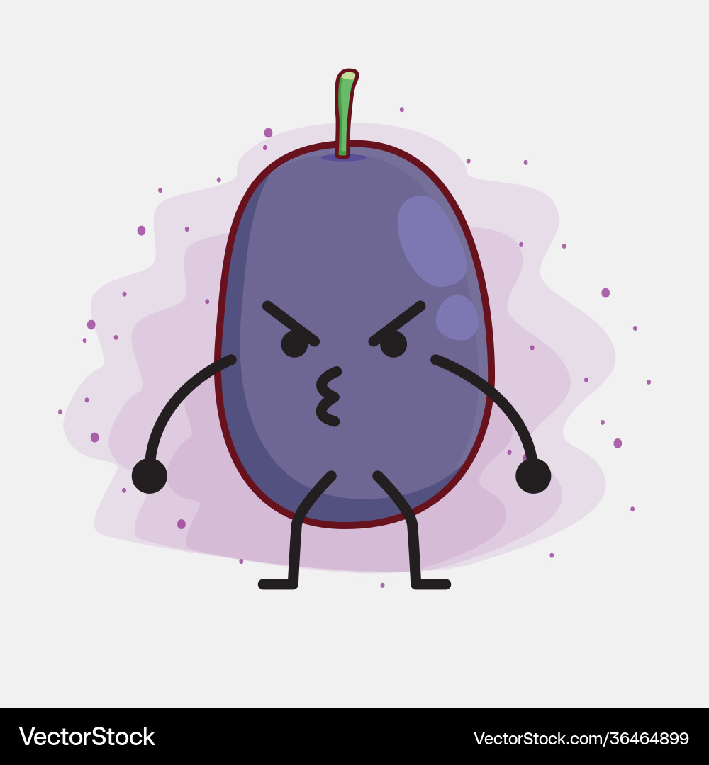 Java plum fruit cute character with simple face vector image