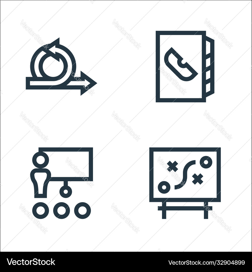 Management line icons linear set quality Management line icons linear set quality vector image