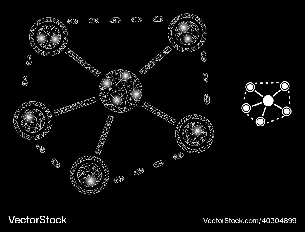 Mesh net links with glowing constellation Mesh net links with glowing constellation vector image