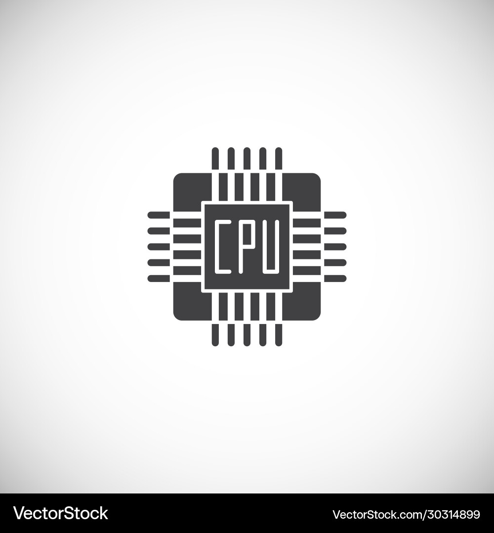 Processor chip related icon on background Processor chip related icon on background vector image