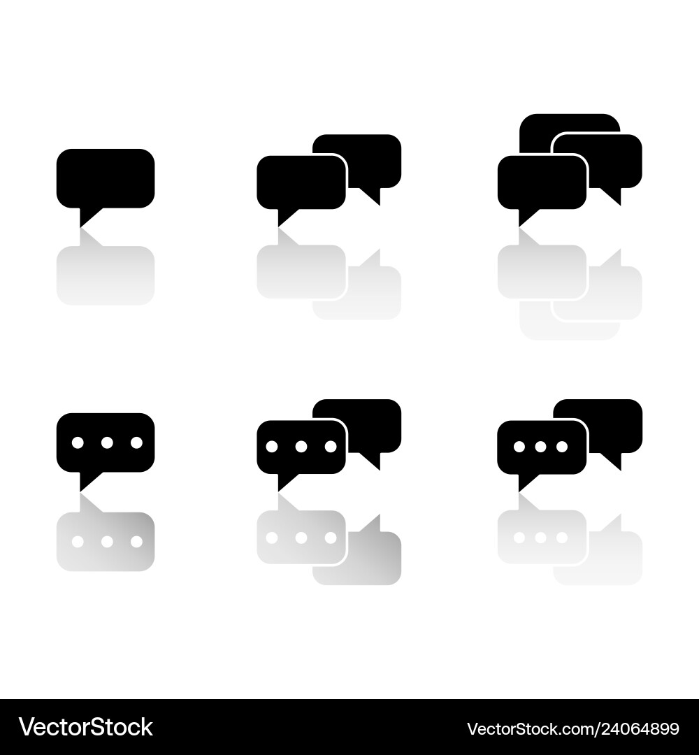 Set of communication sms with reflection icons Set of communication sms with reflection icons vector image