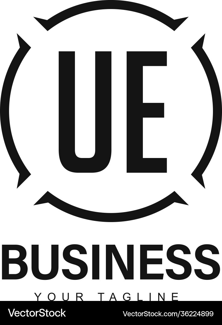 Ue initial a logo design with abstract style Vector Image