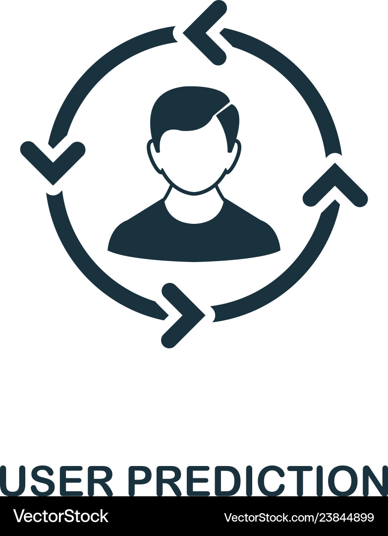 User prediction icon monochrome style design from Vector Image