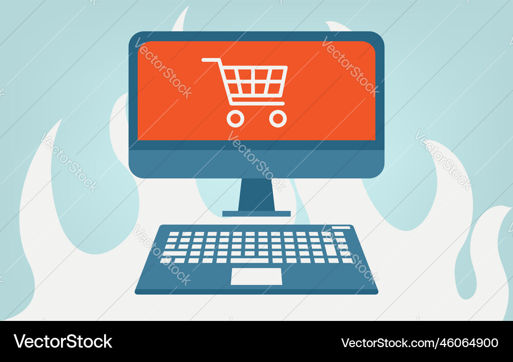 A computer monitor that opens the screen A computer monitor that opens the screen vector image
