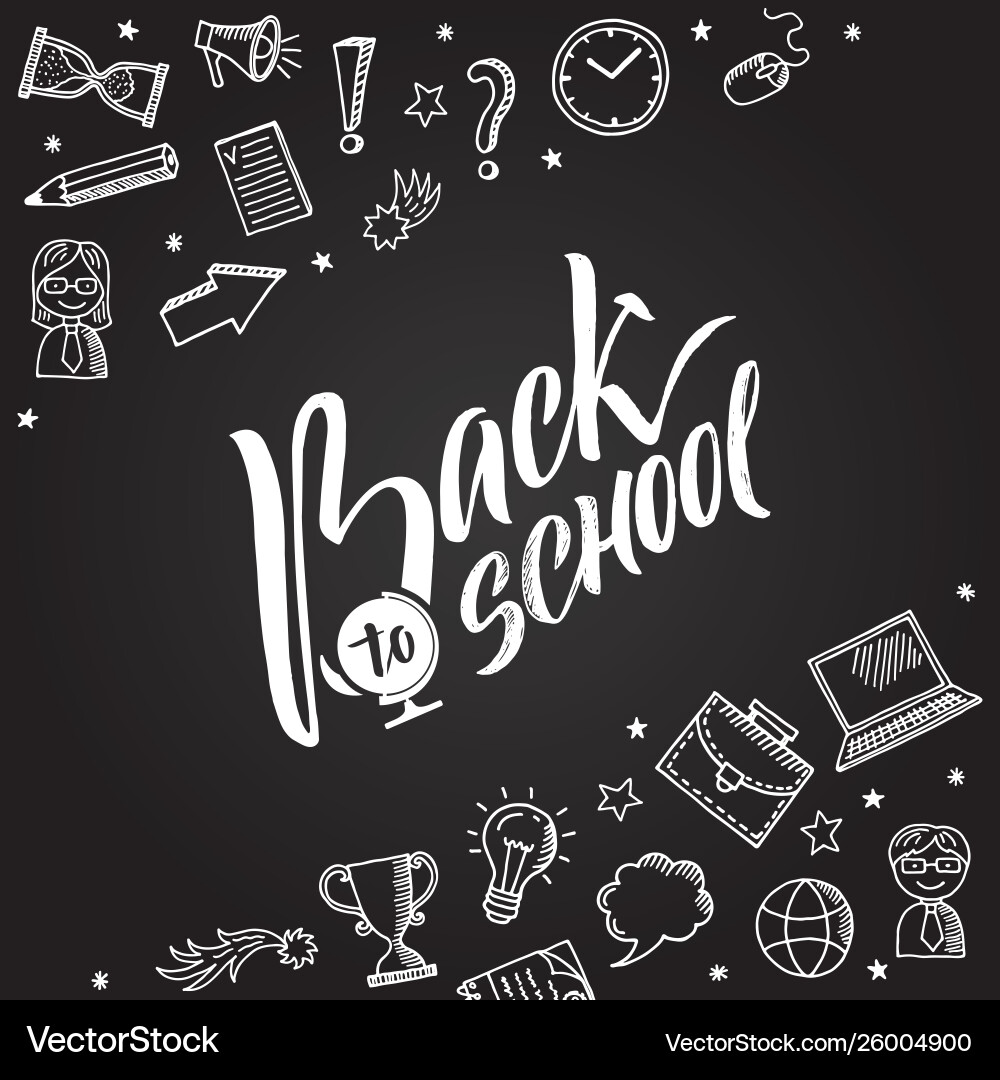 Back to school background with doodle Back to school background with doodle vector image