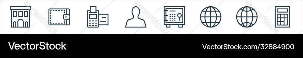 Banking and finance line icons linear set quality Banking and finance line icons linear set quality vector image