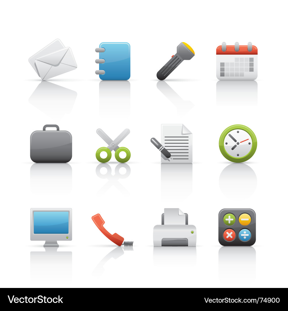 Büro Business-Icon-Set Vektorbild