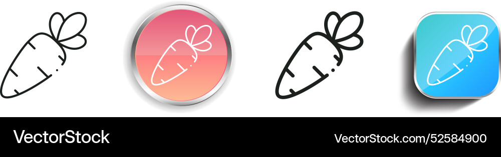 Carrot icon thin linear regular and button style vector image