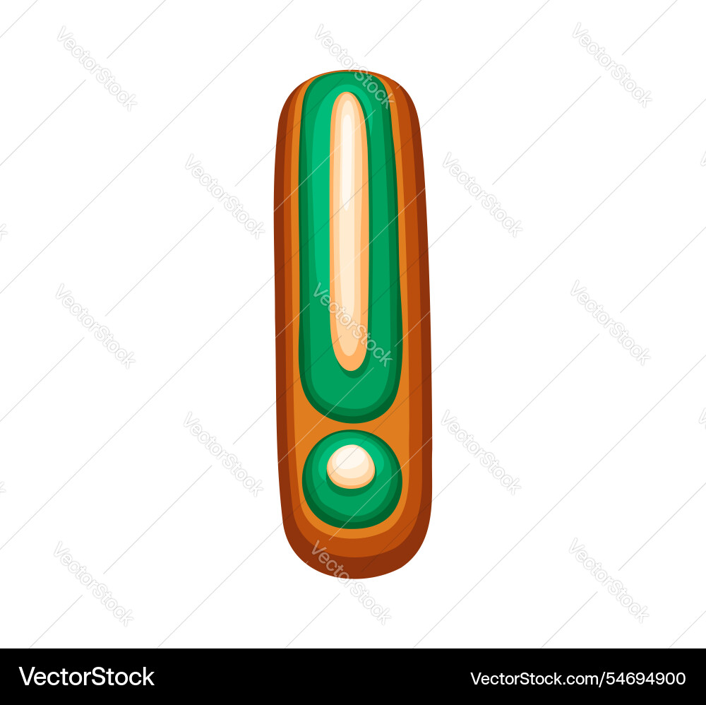 Christmas gingerbread exclamation mark with icing Christmas gingerbread exclamation mark with icing vector image