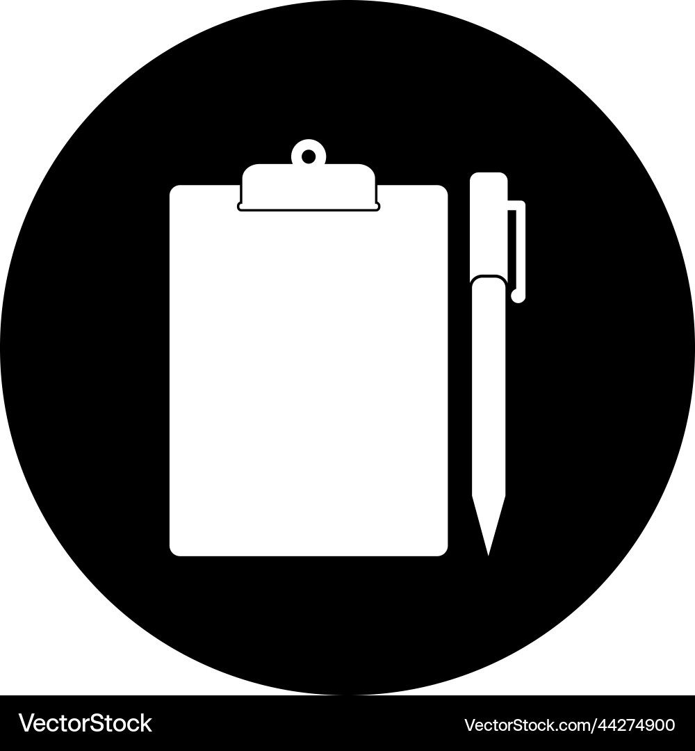 Clipboard icon rounded button style eps Vector Image