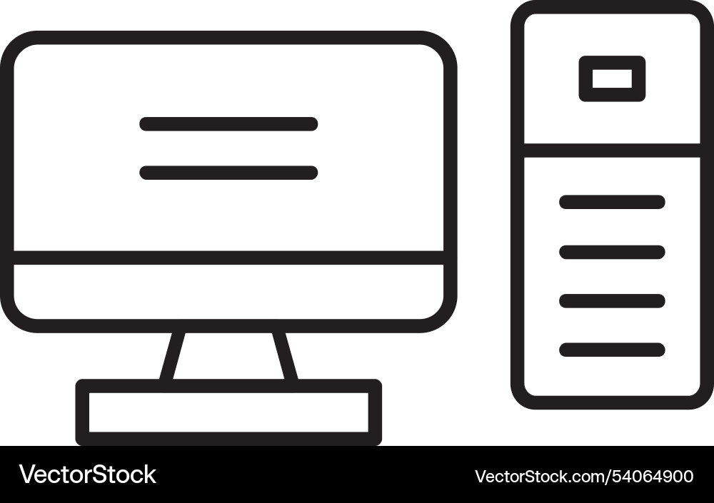 Computer desktop line icon design Vector Image