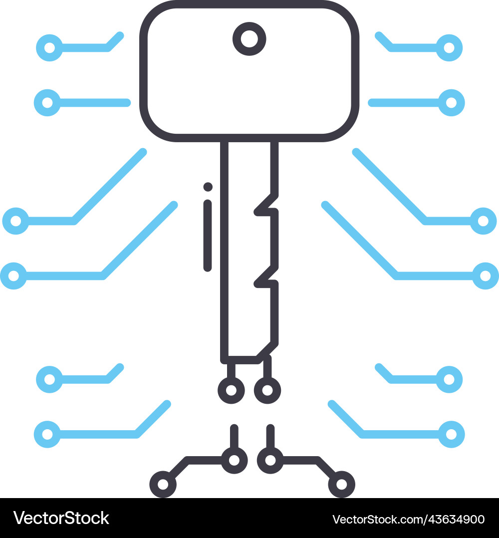 Cryptography technology line icon outline symbol Cryptography technology line icon outline symbol vector image