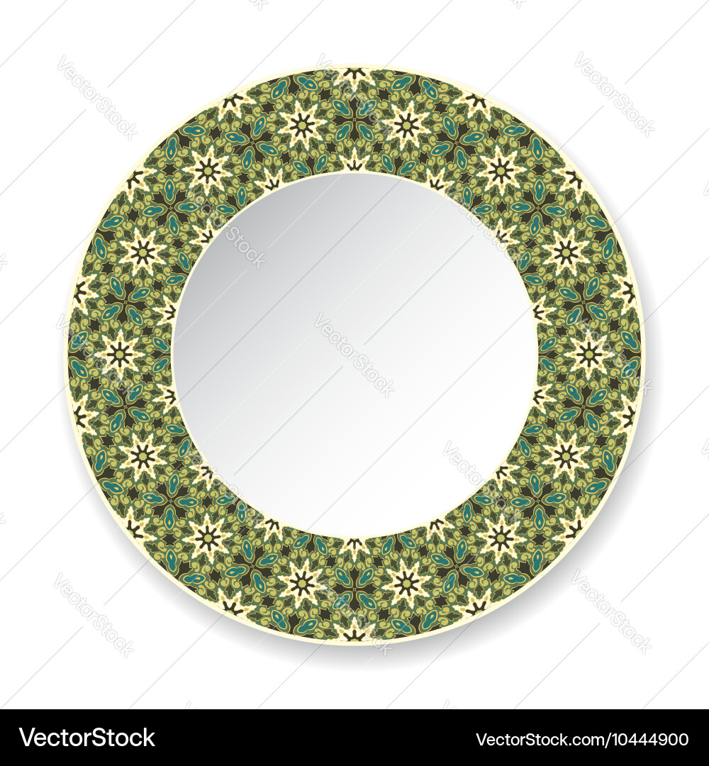 Decorative plate with circular pattern Vector Image