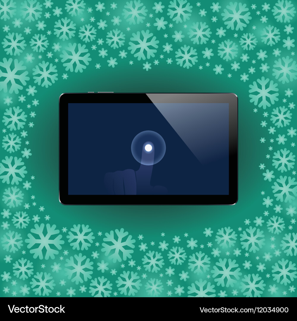 Digital tablet with shiny sensor screen touch vector image