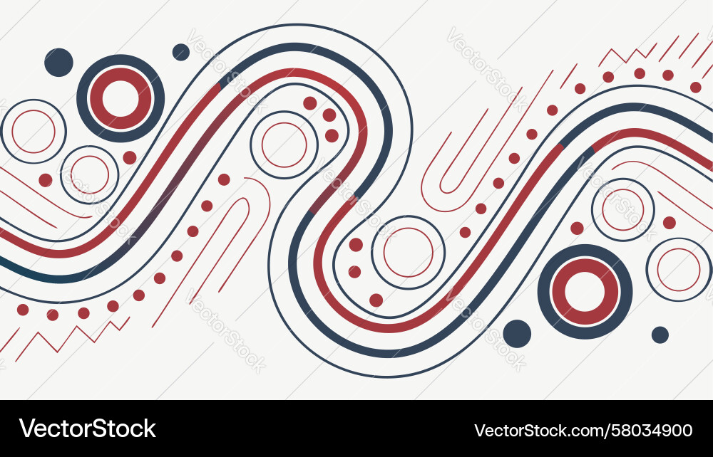 Dynamic Wavy Data Flow Lines vector image