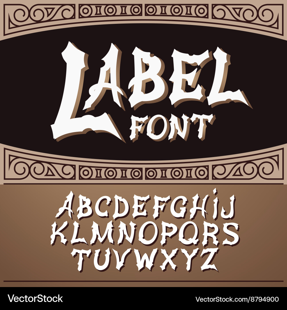 Elegant Whiskey Label Font vector image