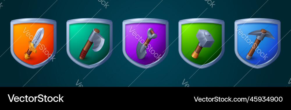Game icons of resources and loot Game icons of resources and loot vector image