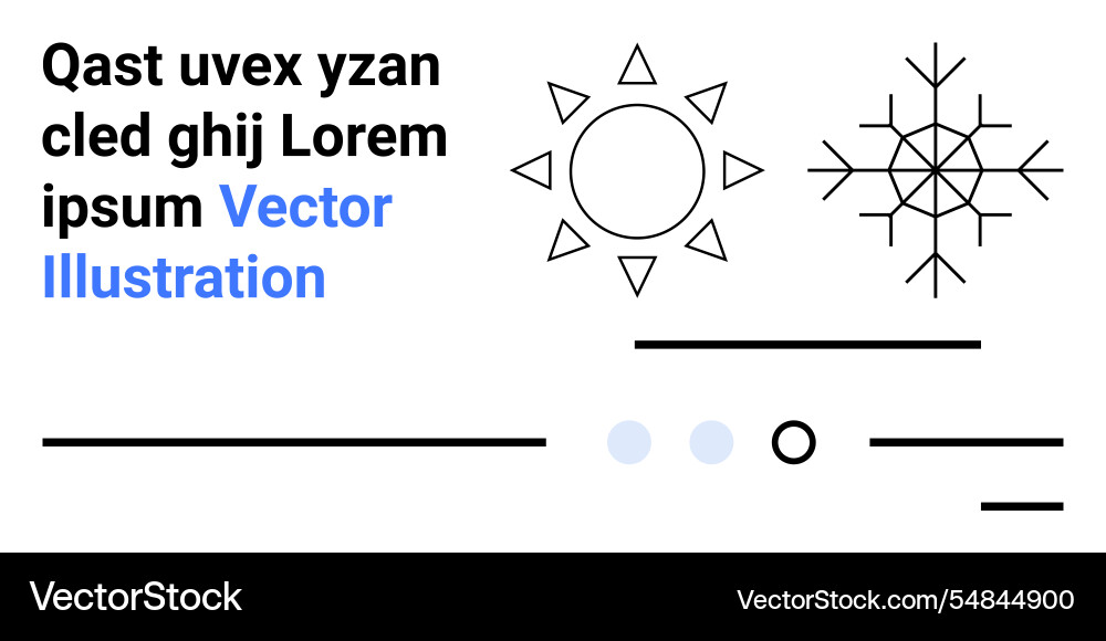Geometric sun and snowflake with text clean design Geometric sun and snowflake with text clean design vector image