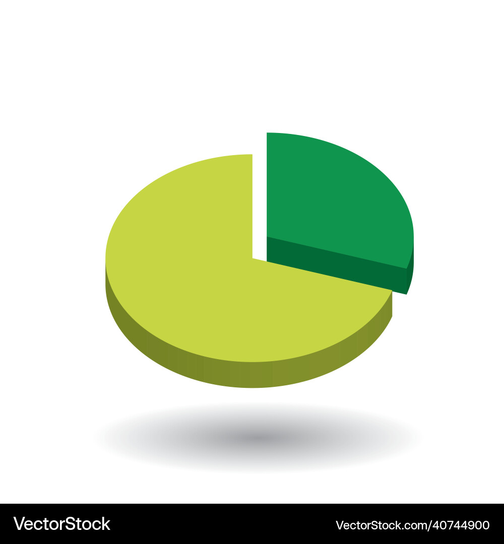 Green pie chart design element Vector Image
