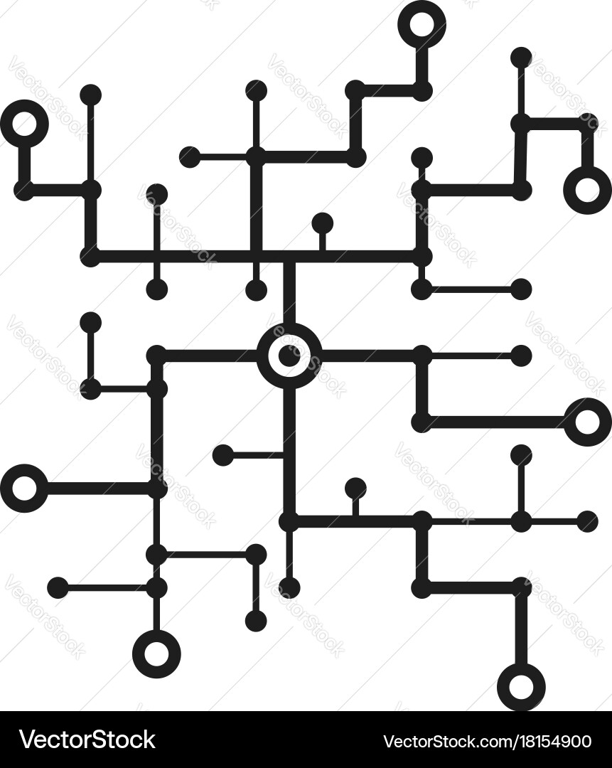 Intricate Circuit Network vector image