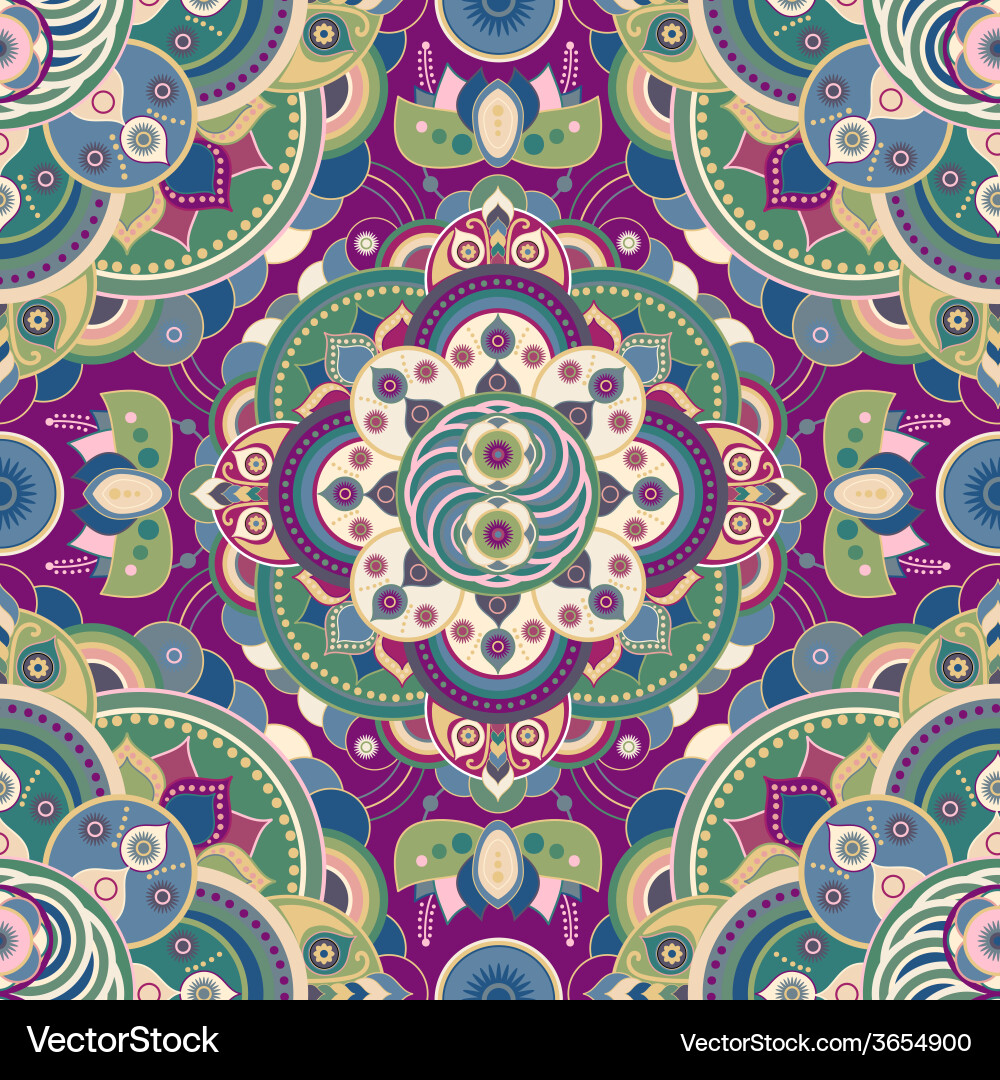 Intricate Floral Indian Pattern Vector Image