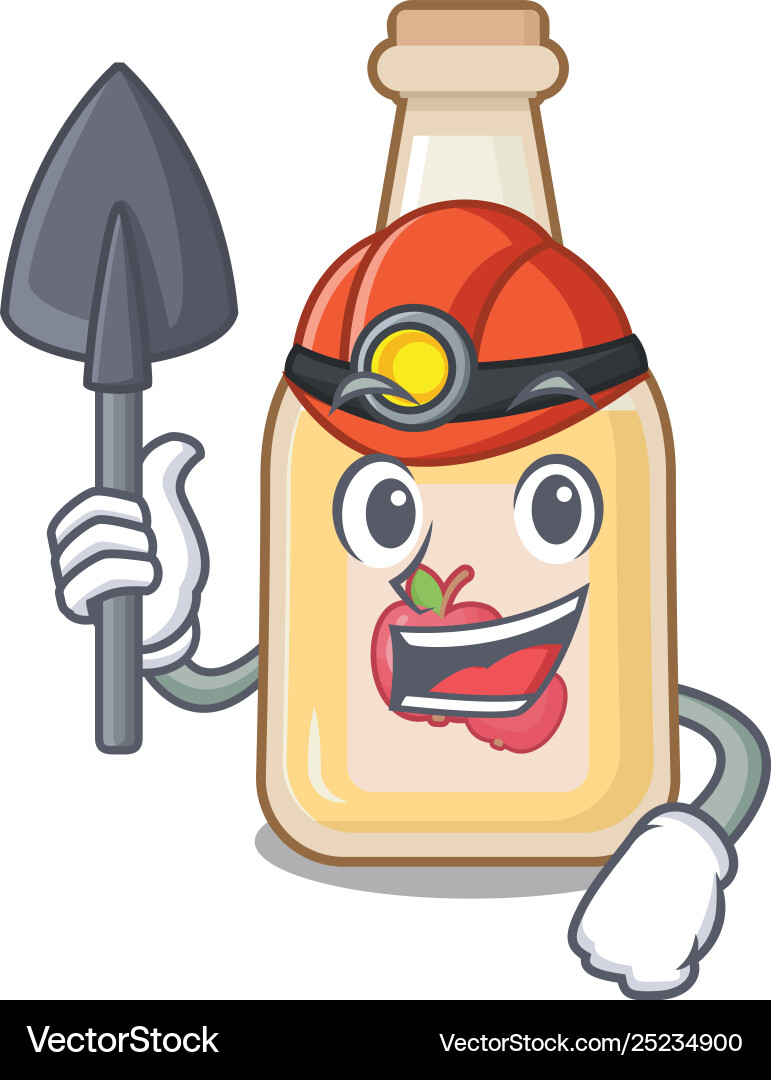 Miner apple cider in character shape Miner apple cider in character shape Vector Image