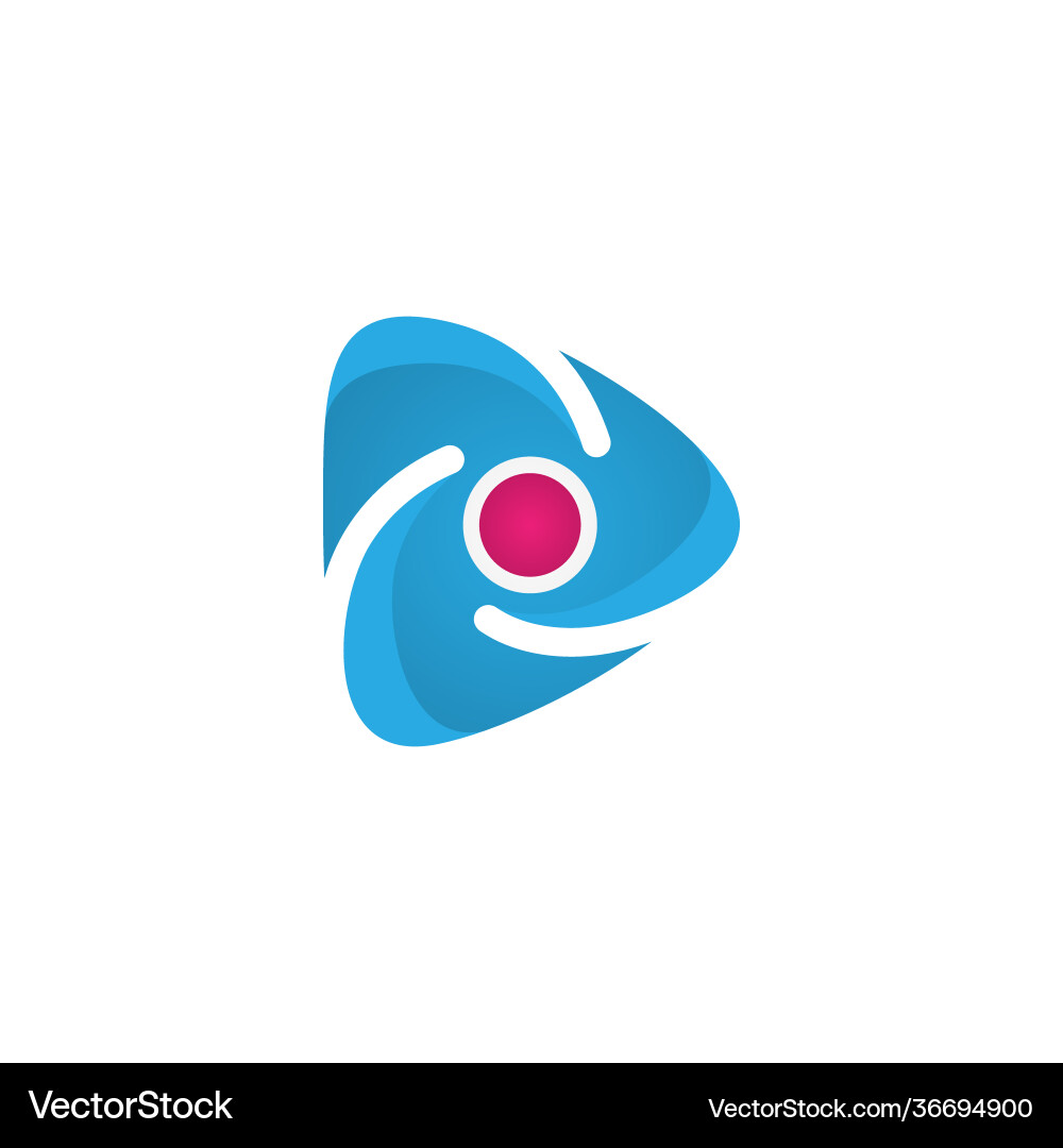 Modern and creative play icon button in flat style Vector Image