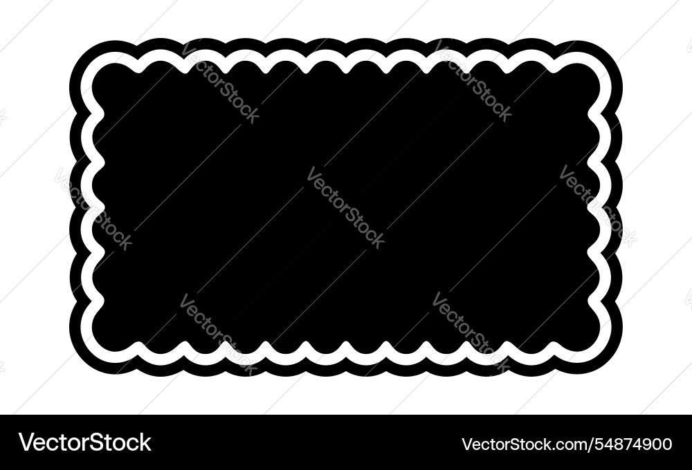 Rectangle shape with wavy edges rectangular form Rectangle shape with wavy edges rectangular form vector image