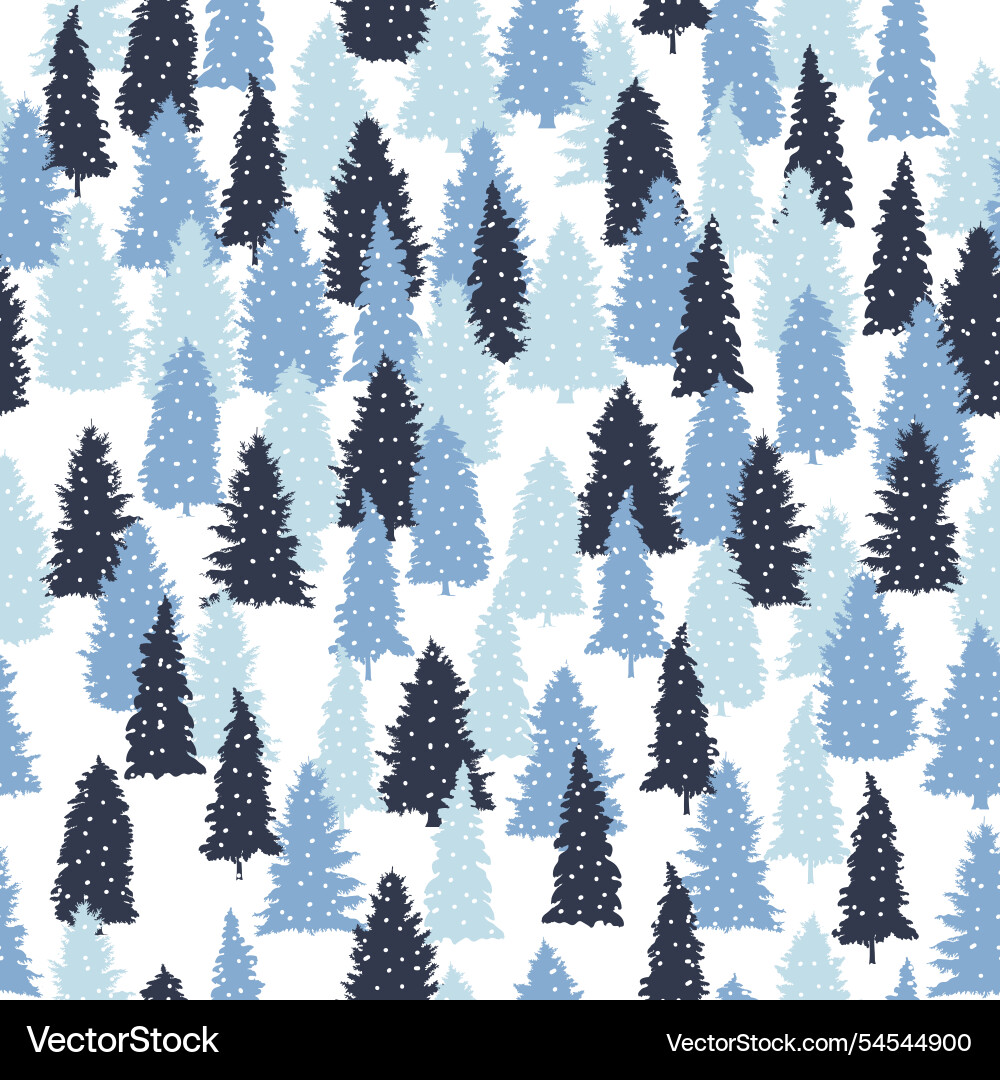 Seamless pattern with fir trees snow design Seamless pattern with fir trees snow design vector image
