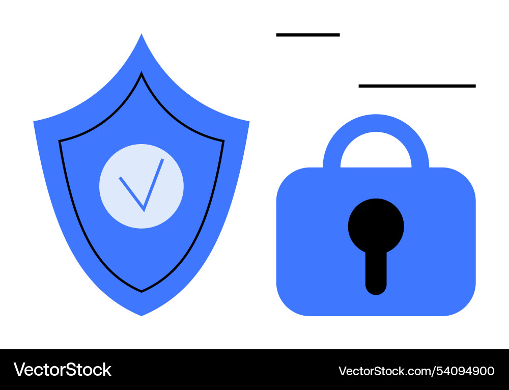 Secure shield and lock symbolizing protection Secure shield and lock symbolizing protection vector image