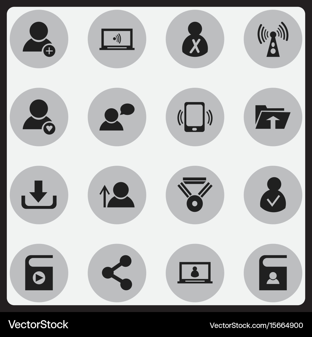 Set of 16 editable web icons includes symbols Vector Image