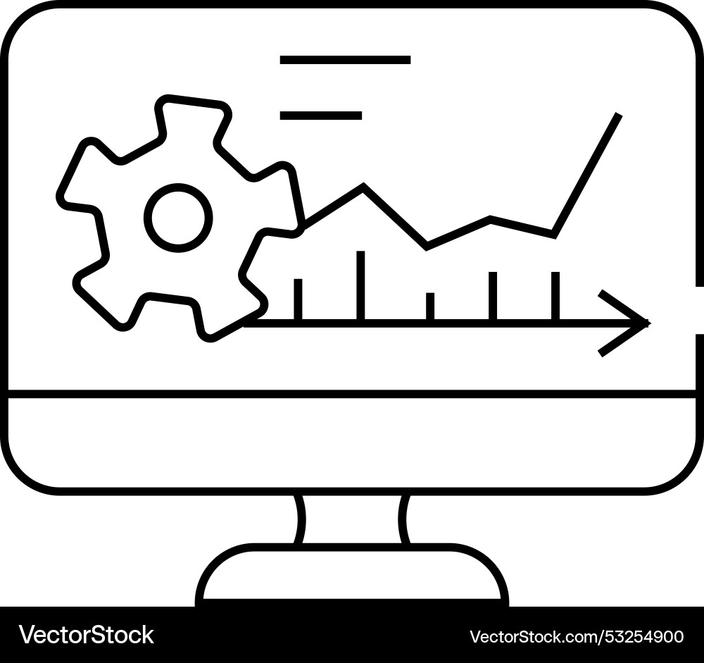 Software erp line icon Vector Image