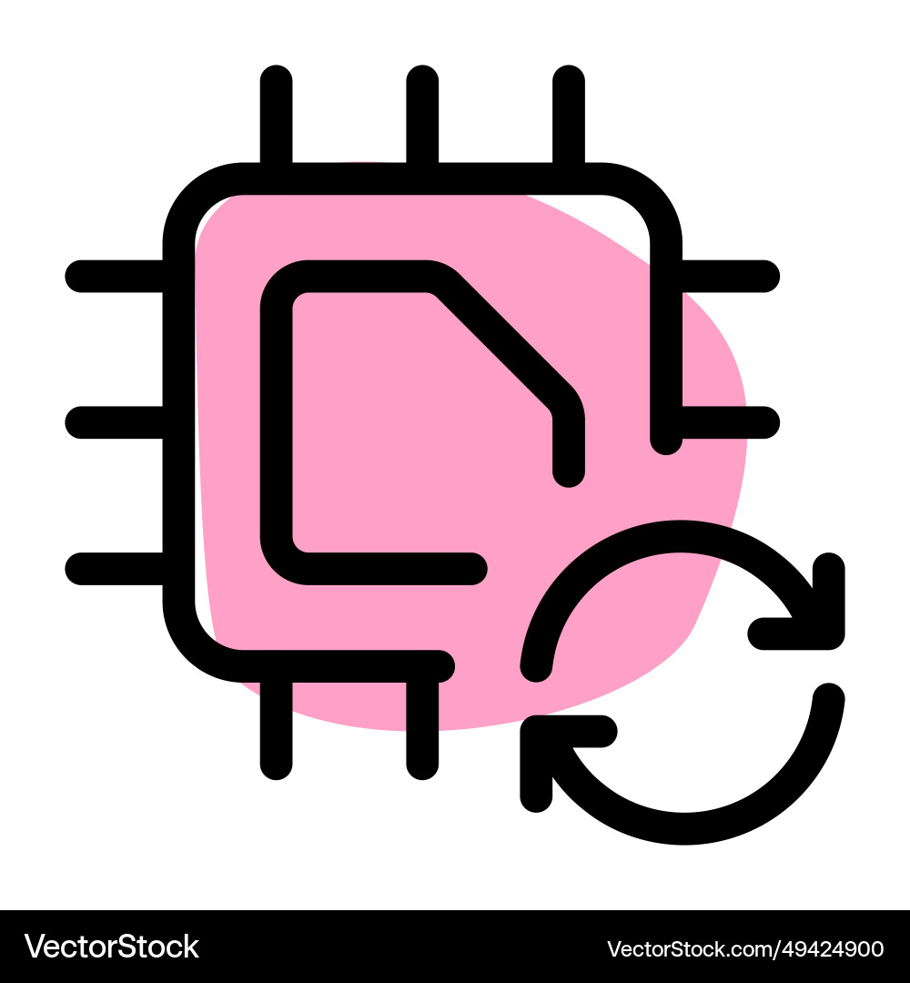 Upgrading or resetting the data on a microchip Vector Image